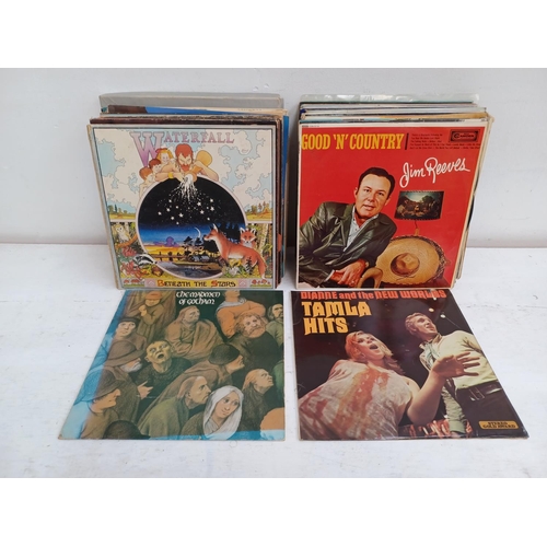 545 - A collection of vinyl records to include The Beatles, Johnny Silvo, Johnny Cash, The Bully Wee Band,... 