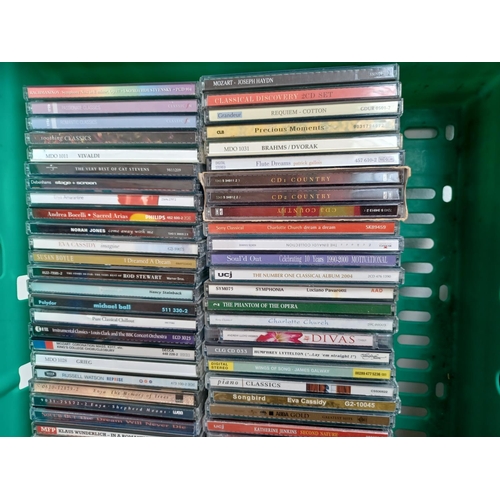 546 - Three boxes containing compact cassettes and CDs - see images for titles