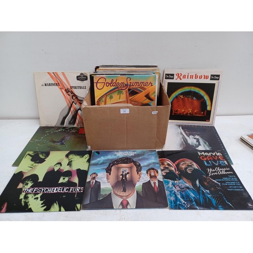 549 - A box containing a collection of vinyl records to include Klubbheads picture disc, Buddy Holly six r... 