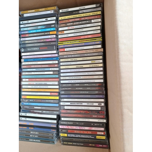 555 - A box containing a large collection of CDs to include jazz, big band, classical etc.