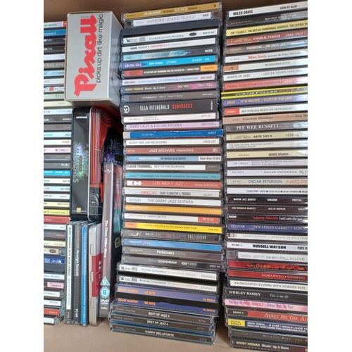 555 - A box containing a large collection of CDs to include jazz, big band, classical etc.