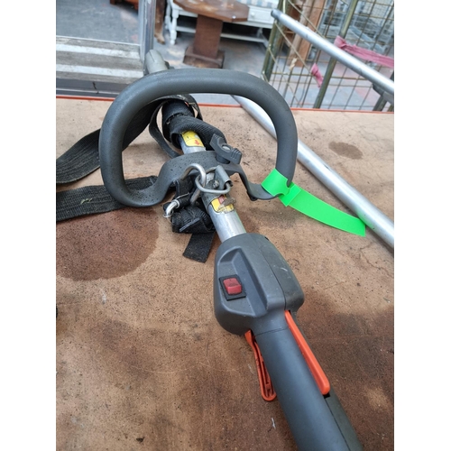 666 - A Husqvarna 128LDX petrol powered multi tool set comprising long reach hedge cutter, pole pruner, st... 