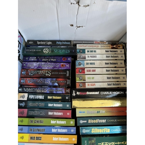 766 - Two boxes containing assorted novels and biographies