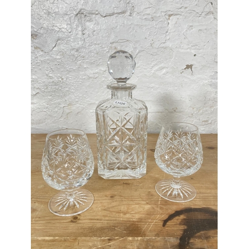 29 - Nine pieces of Thomas Webb cut crystal glassware comprising six wine glasses, two brandy glasses and... 