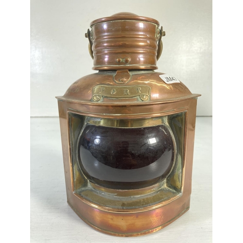 64 - Three pieces of vintage copper and brassware comprising Burmos Regency no. 1 paraffin blow torch, pr... 