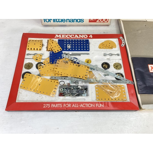 90 - Two boxed vintage Meccano construction sets comprising Set 200 Big Pieces for Little Hands and No.4 ... 