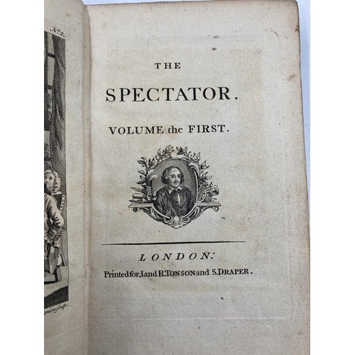 157 - A collection of eleven antique books to include Victorian The Spectator Vol I, The Poetical Works of... 