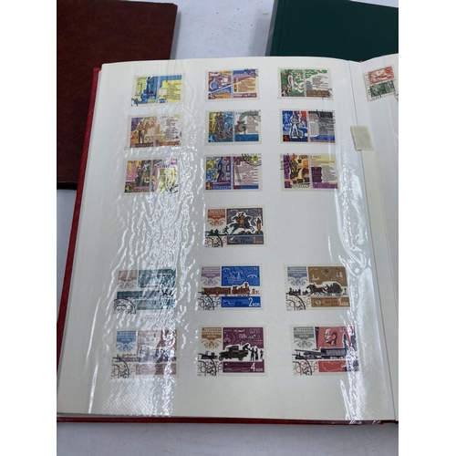 166 - Four stamp albums containing a collection of various world wide stamps together with one box contain... 
