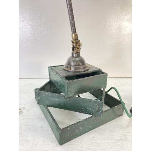 169 - A 1950s Revo industrial machinists lamp mounted on cast iron three section stepped base - approx. 99... 