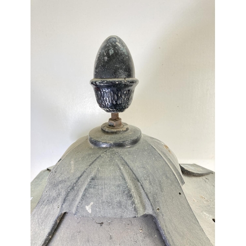 172 - A large Victorian style cast iron street lantern with Ansells Ales glass advertising pane - approx. ... 