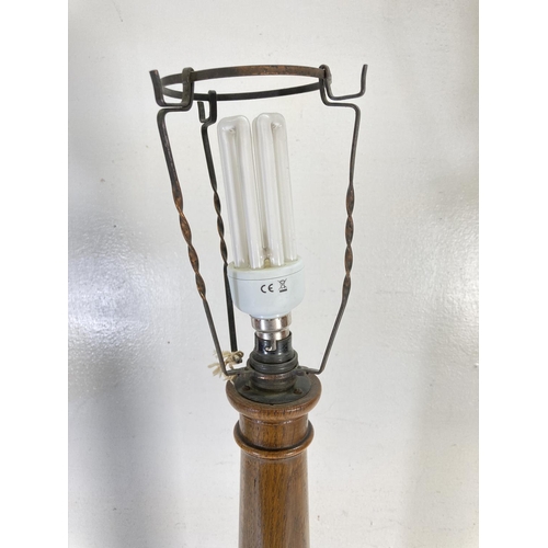 189 - A 19th century style oak table lamp - approx. 81cm high with mounting