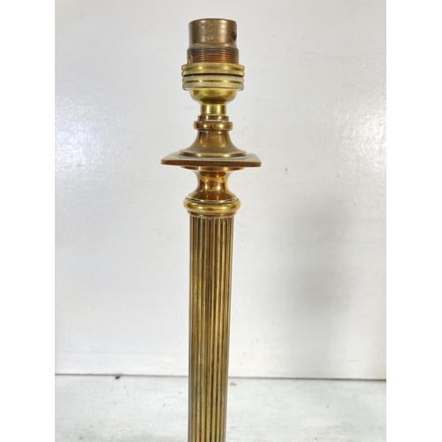 193 - Three 19th century style brass effect table lamps - tallest approx. 41cm high