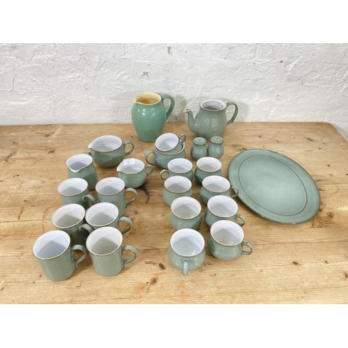 55 - An approx. twenty four piece Denby glazed part ceramic tea set