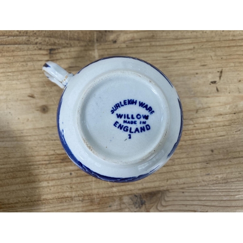 56 - A large collection of Burleigh Ware Willow pattern ceramics to include lidded ginger jar, coffee pot... 