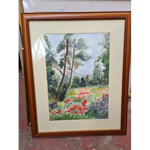 443 - A large collection of framed pictures to include various watercolours, Derbyshire and Peak District ... 