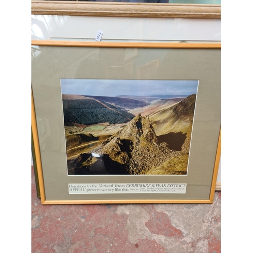 443 - A large collection of framed pictures to include various watercolours, Derbyshire and Peak District ... 