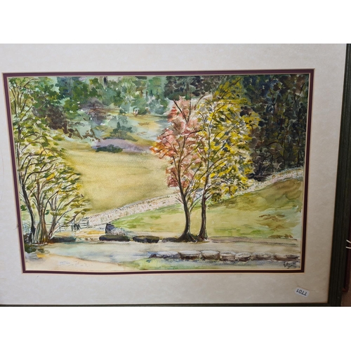 445 - A large collection of framed watercolours and oil paintings