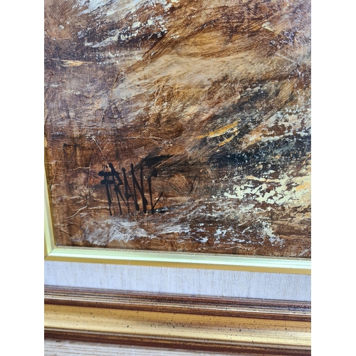 446 - A mid 20th century framed François Franc (1926-1989) oil painting of a landscape scene signed lower ... 