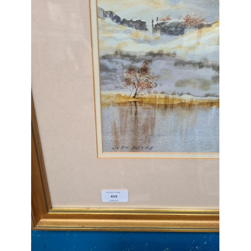 459 - A framed Judy Boyes landscape watercolour - approx. 72cm wide x 56cm high