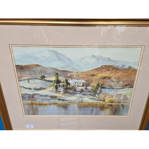 459 - A framed Judy Boyes landscape watercolour - approx. 72cm wide x 56cm high