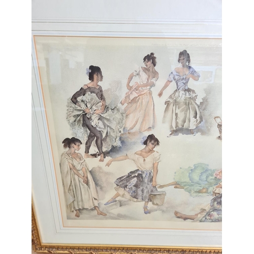 470 - A gilt framed W. Russell Flint pencil signed limited edition print titled 'Variations' - approx. 82c... 