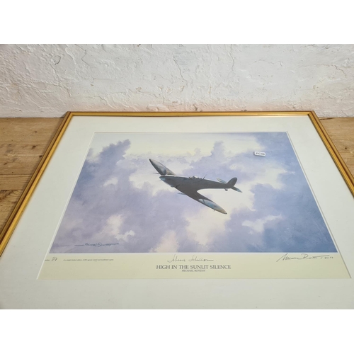 476 - A framed Michael Rondot pencil signed limited edition 318 of 850 print titled 'High in the Sunlit Si... 