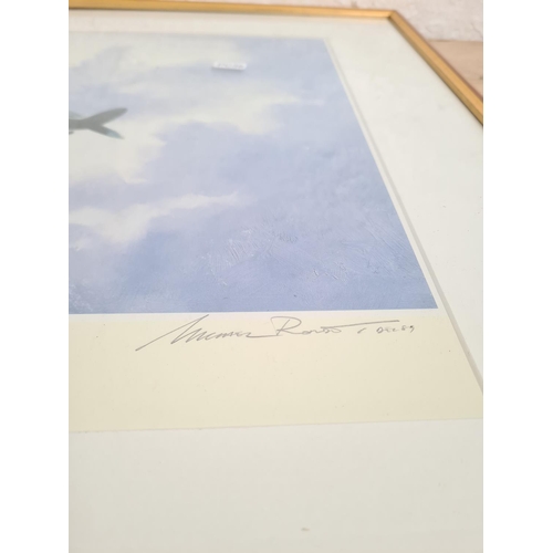 476 - A framed Michael Rondot pencil signed limited edition 318 of 850 print titled 'High in the Sunlit Si... 