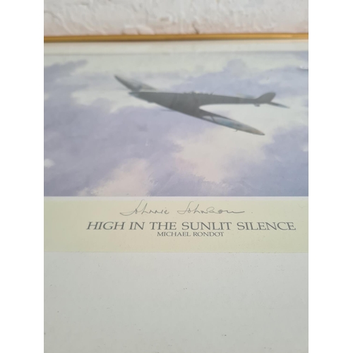 476 - A framed Michael Rondot pencil signed limited edition 318 of 850 print titled 'High in the Sunlit Si... 