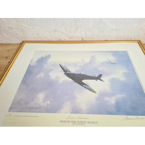 476 - A framed Michael Rondot pencil signed limited edition 318 of 850 print titled 'High in the Sunlit Si... 