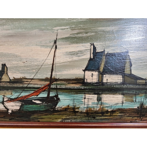 487 - A mid 20th century framed François Franc (1926-1989) oil on canvas signed lower right - approx. 93cm... 