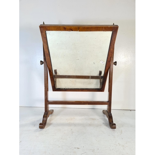 215 - An Edwardian mahogany swinging bathroom mirror - approx. 56cm high x 40cm wide