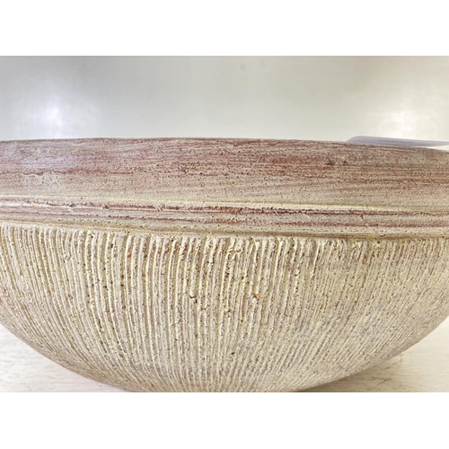 225 - A mid 20th century terracotta circular bowl - approx. 13cm high x 35cm in diameter