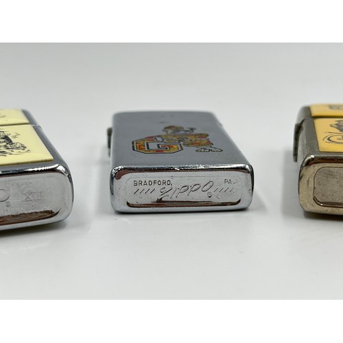 1253 - Three assorted Zippo cigarette lighters