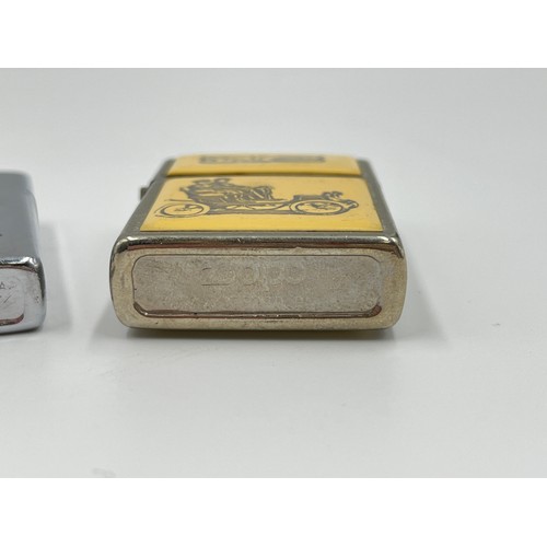 1253 - Three assorted Zippo cigarette lighters