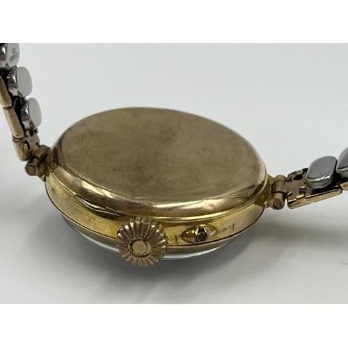 1157 - An early 20th century George Stockwell 9ct gold cased women's trench watch with Swiss Federal Cross ... 