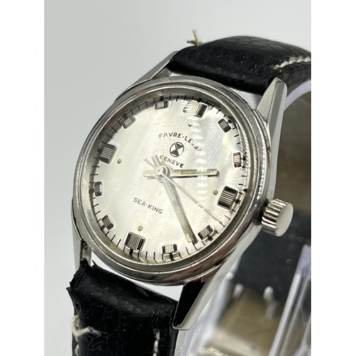 1158 - Two vintage mechanical wristwatches comprising Favre-Leuba Sea-King Geneve 30mm - ref. 61092 and Ori... 