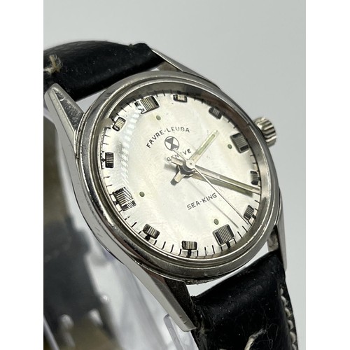 1158 - Two vintage mechanical wristwatches comprising Favre-Leuba Sea-King Geneve 30mm - ref. 61092 and Ori... 