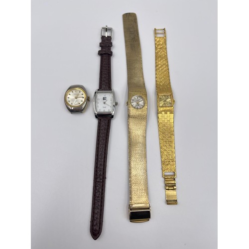 1159 - Four vintage women's watches comprising cased Montine 17 jewel mechanical, Grovana 17 jewels mechani... 