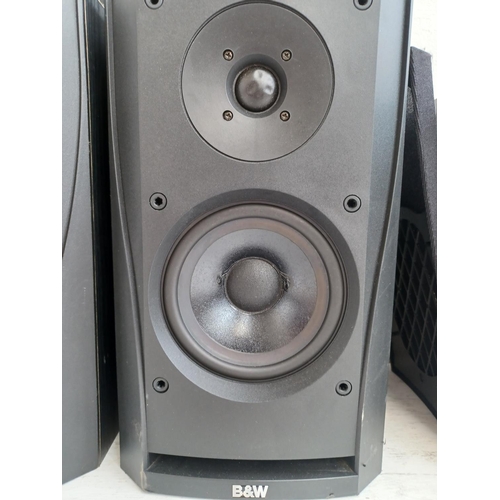 564 - Three pairs of speakers, one Mission DM7 two way 8Ω, one KEF Audio Ltd Q85S 8Ω and one Bowers & Wilk... 