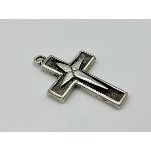 1060 - Four pieces of .925 silver comprising cross pendant stamped '$ 925' to reverse, hallmarked Birmingha... 