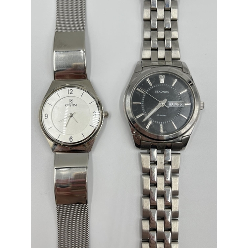 1155 - Two quartz men's wristwatches, one Sekonda and one Rostini