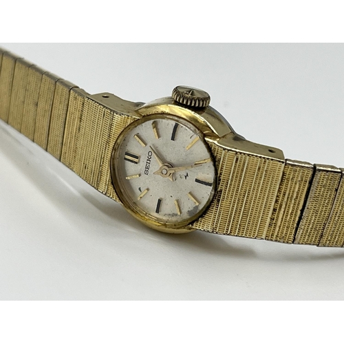 1160 - Two Seiko wristwatches, one Seiko 5 automatic 21 Jewels - ref no. 6309-4020 and one quartz women's