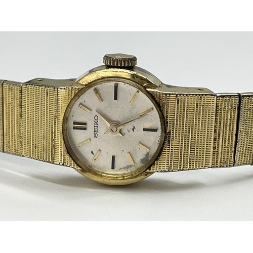 1160 - Two Seiko wristwatches, one Seiko 5 automatic 21 Jewels - ref no. 6309-4020 and one quartz women's