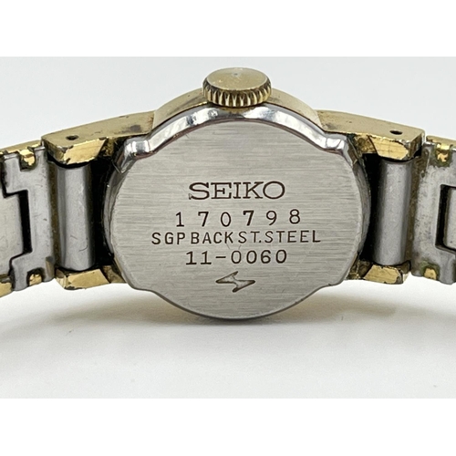 1160 - Two Seiko wristwatches, one Seiko 5 automatic 21 Jewels - ref no. 6309-4020 and one quartz women's