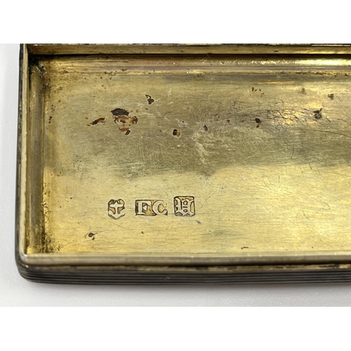 1200 - A Victorian Francis Clark hallmarked Birmingham silver snuff box with engraved acanthus leaf design ... 