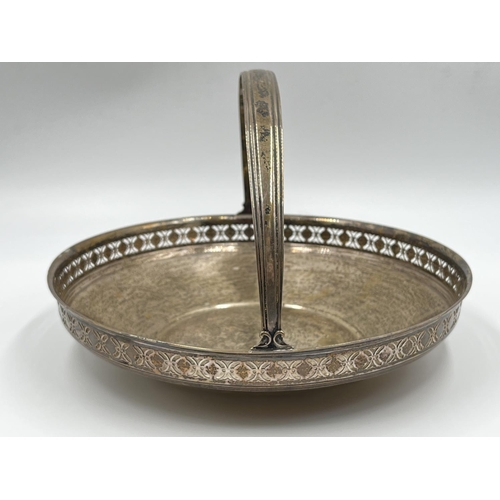 1203 - A mid 20th century Tiffany & Co sterling silver handled pierced basket - approx. gross weight 456 gr... 