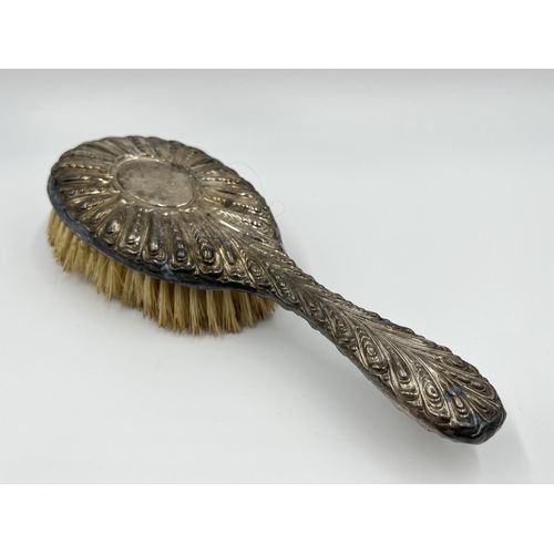 1204 - A pair of William Graeme hallmarked London silver hairbrushes, dated 1891 - approx. gross weight 320... 