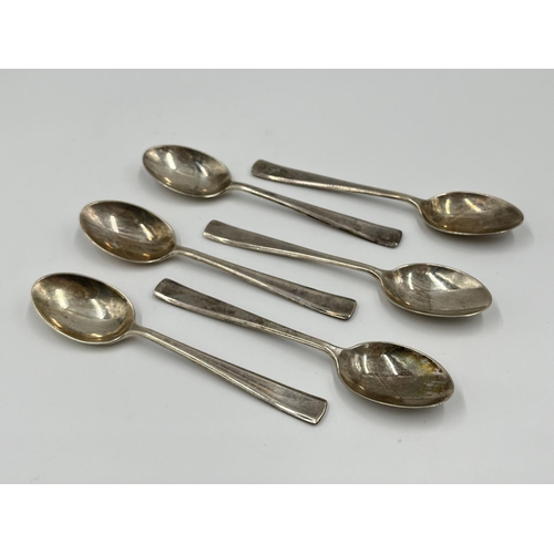 1223 - A G.W. Shirtcliffe & Son cased set of six George VI hallmarked Sheffield silver teaspoons, dated 194... 