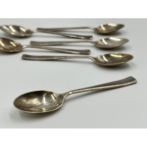 1223 - A G.W. Shirtcliffe & Son cased set of six George VI hallmarked Sheffield silver teaspoons, dated 194... 