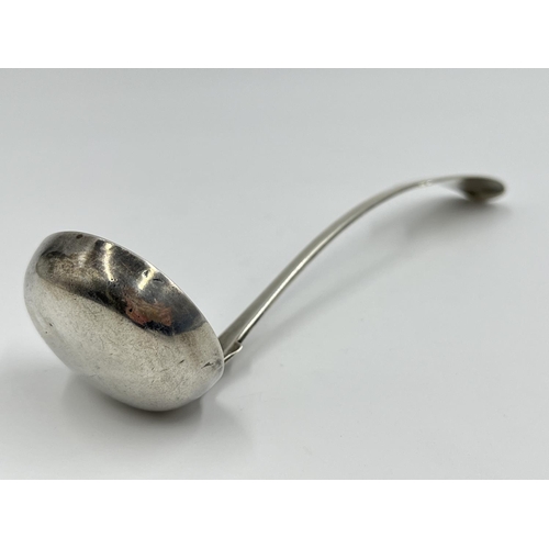 1228 - A John Blackwood Caw Victorian hallmarked Edinburgh silver sauce ladle, dated 1838 - approx. gross w... 